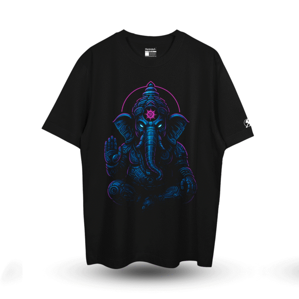 Tomahawk “Cyber Ganesh” T-shirt – Black Heavyweight Streetwear (240 GSM)