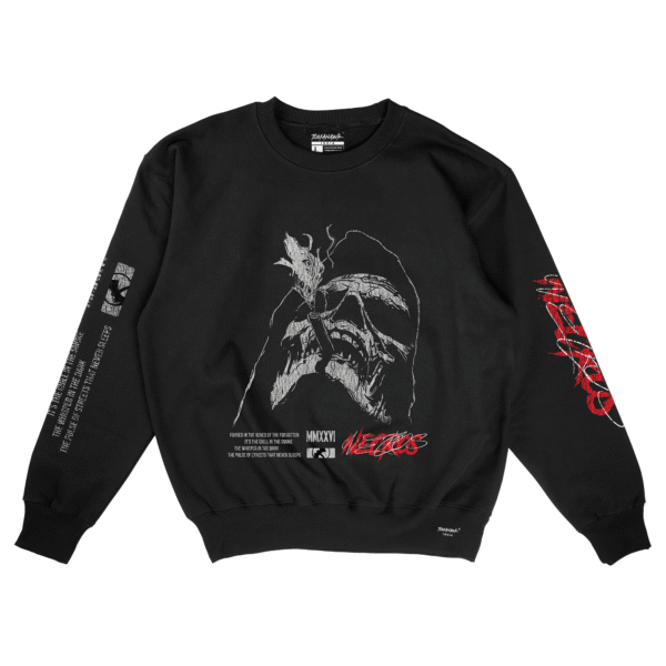 Tomahawk “Necros” Sweatshirt – Black Heavyweight Streetwear (320 GSM)